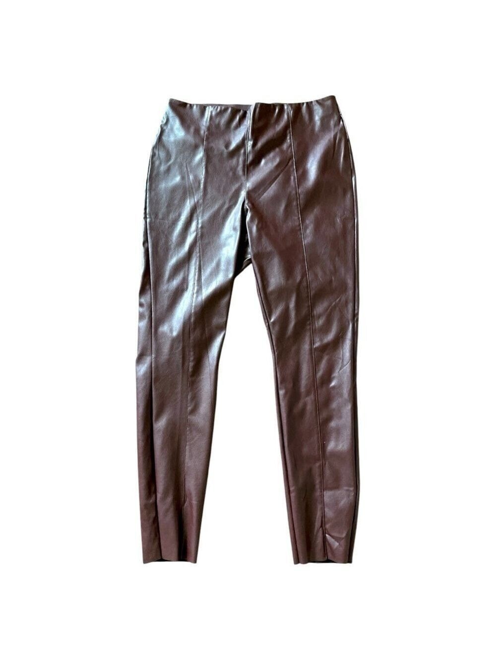 H&M Brown Faux Leather Pants Size 14